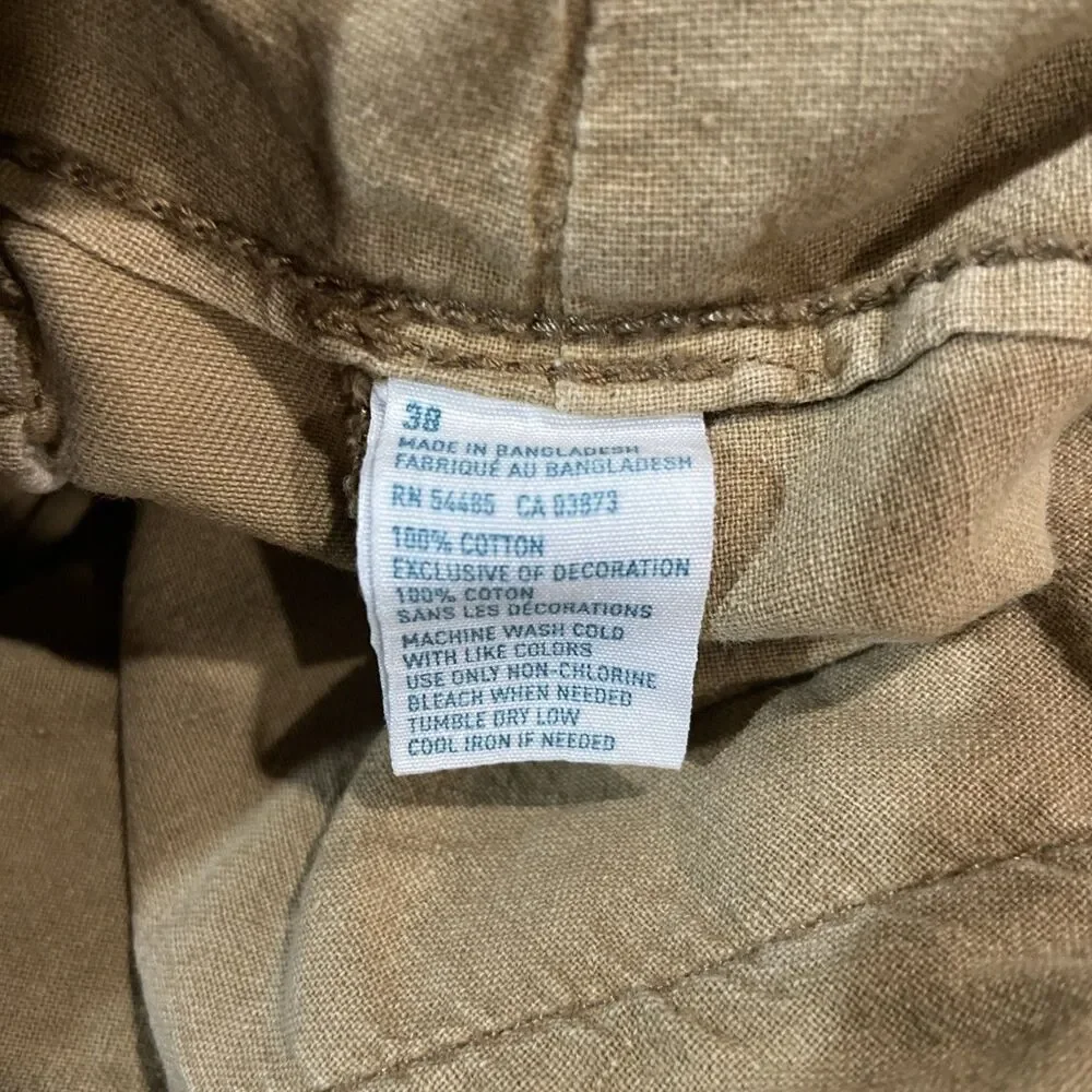 American Eagle Outfitter Men Classic Length Stone Gray Khaki Cargo Shorts Sz 38